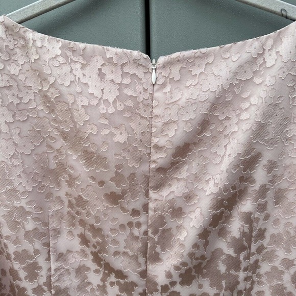 Adrianna Papell Women's blush pink Satin Burnout flutter sleeves midi Dress 10 - Picture 12 of 16